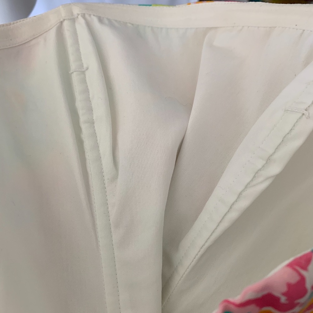 Lilly Pulitzer Floral Keetan Strapless Silk Blend Dress In White Little Lilet - Picture 8 of 8